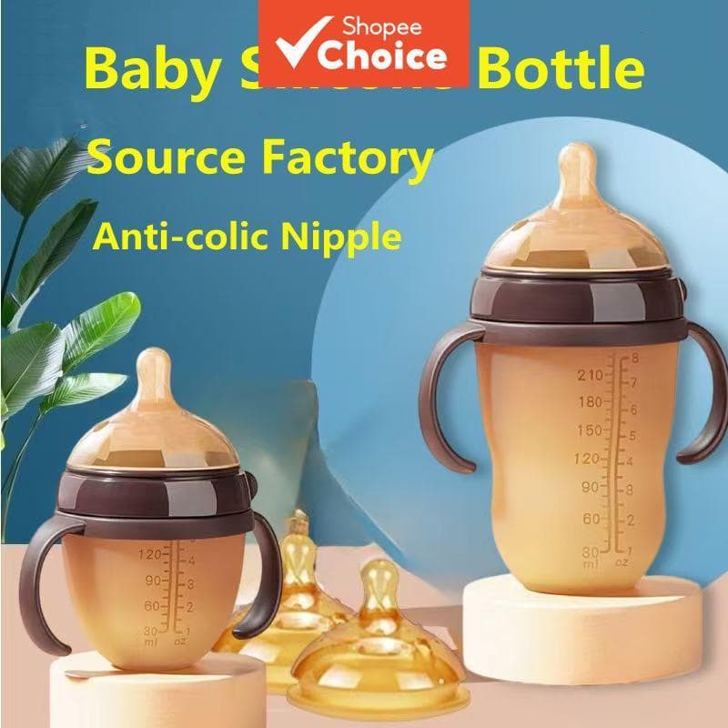 Mamadeira Com Alça De Silicone , Acessórios Fotográficos , 0-36 Meses , 150ml/240ml , Bebês , Meninos E Meninas
