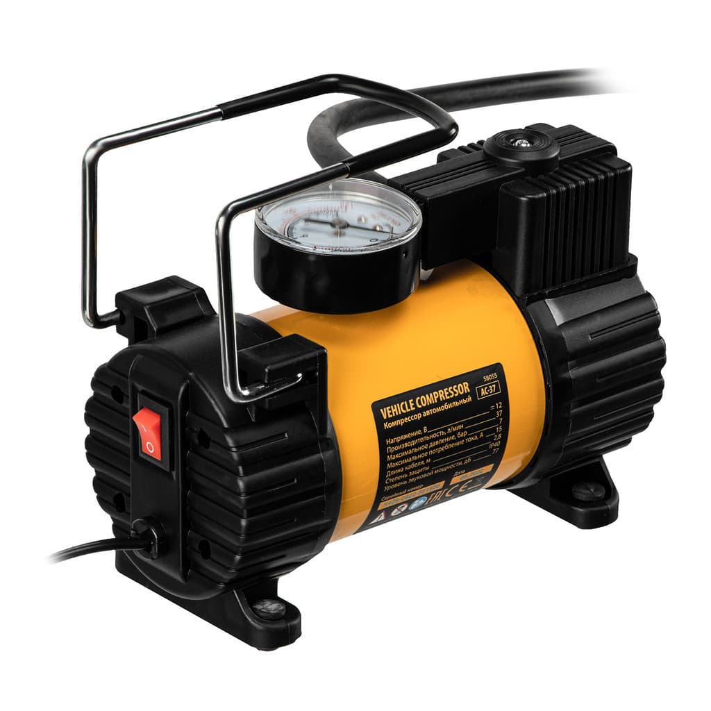 Compressor Ar Portátil Automotivo 12V 7atm 37 L/min Denzel