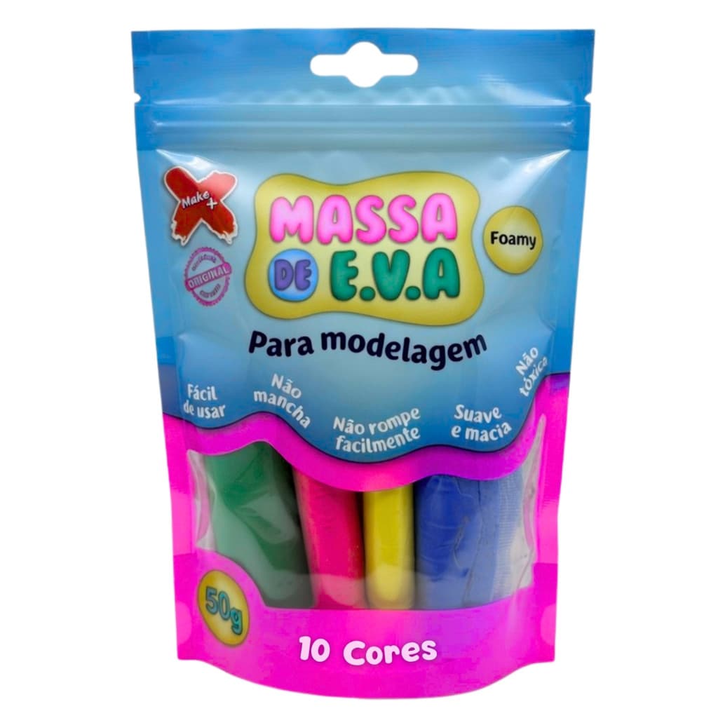 Massa de EVA para Modelar Make+ 10 Cores Variadas