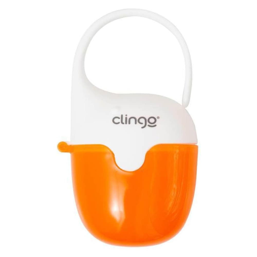 1 Porta Chupetas Clingo Baleia Laranja- Higiene e Proteção