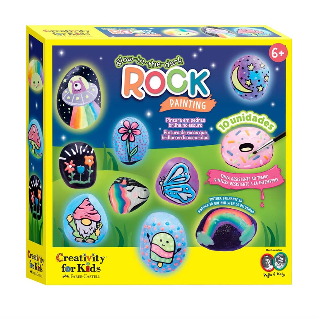 Kit pintura em pedra Brilha no Escuro Creativity for Kids 6232900 Faber-Castell