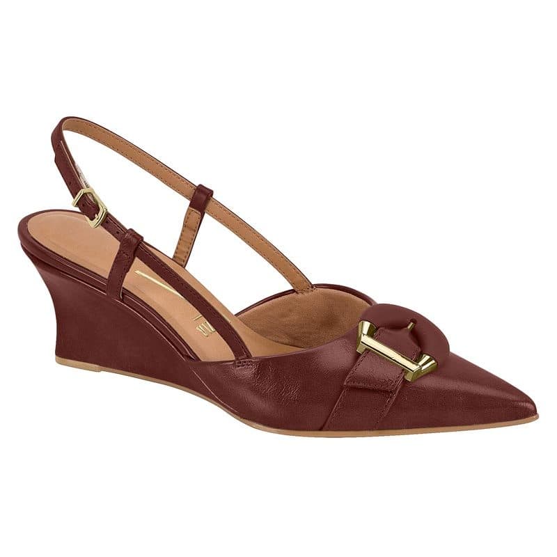 Sapato Scarpin Anabela Feminino Vizzano Slingback Bico Fino - 1483102