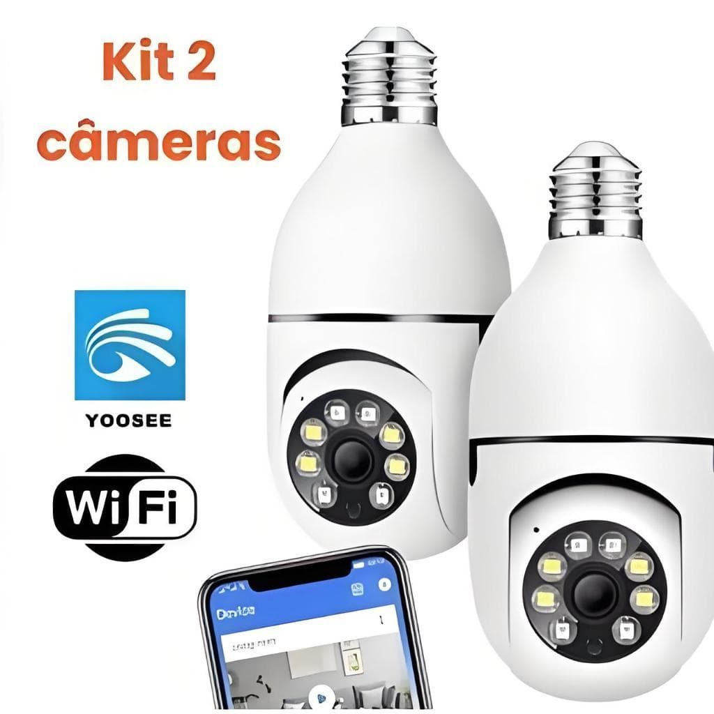 Câmeras segurança wifi ip sem fio 360 encaixe lampada Infravermelho sem fio ptz full HD G4