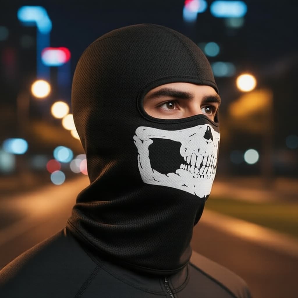 Máscara de Fantasma de Halloween Estilo Call of Duty, Balaclava de Caveira para o Rosto Inteiro