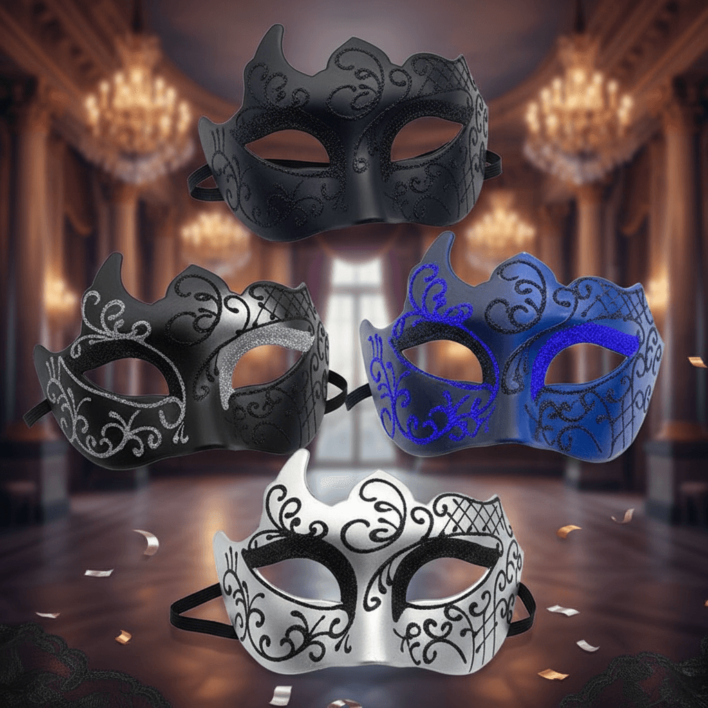 Máscara Estilo Veneza para Mulheres e Homens, Cosplay de Halloween, Adereços de Fantasia de Carnaval, Baile,