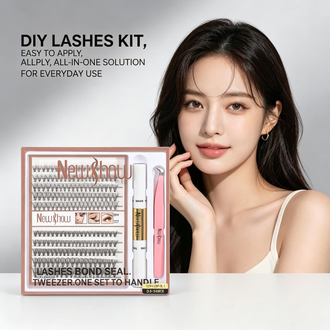 Cílios Postiços De Grande Capacidade 10 Linhas Lazy Cat Elf Natural Grosso D Curl Wispy Diy Lash Clusters Para Iniciante