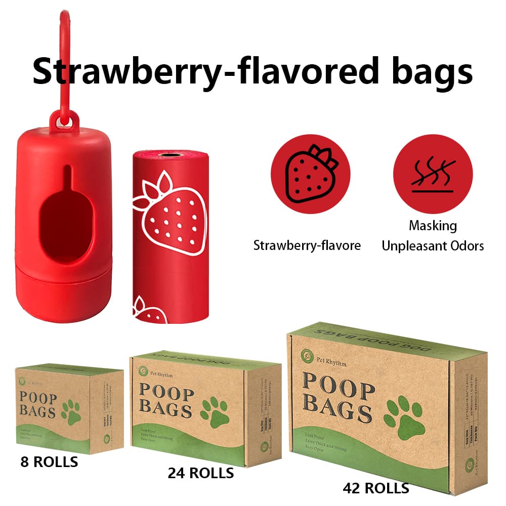 Sacos De Lixo Biodegradáveis Vermelhos Brilhantes , Fácil Visível , Grosso , À Prova De Vazamento , Gato , Cocô , Saco P