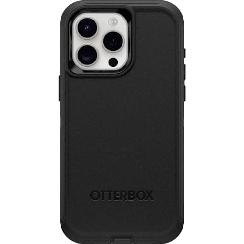 OtterBox Capa para iPhone 15 Pro MAX (apenas) Defender Series - preta, sem tela, resistente e durável, com proteção de porta, inclui clipe de suporte para coldre