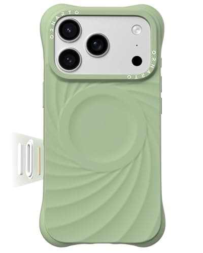 ORNARTO Capa Vortuxe para iPhone 17 Pro de 6,3 polegadas | Proteção 2X MIL-STD | Botão de controle de câmera | Compatível com MagSafe | Capa de telefone de silicone líquido estética elegante | Matcha