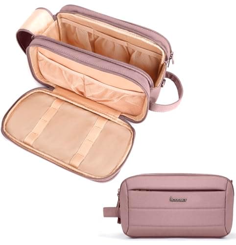 COOSKY Bolsa de higiene para homens e mulheres, itens essenciais de viagem para navio de cruzeiro, kit de barbear com separação a seco e molhado, bolsa organizadora de cosméticos de banheiro