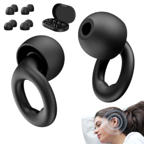 NWX Protetor Auricular para Dormir| Abafador de Ruídos em Silicone Confortável | Tampão de Ouvido Reutilizável Anti Ronco para Sono Profundo Protetor Auricular Antirruído (Preto, média)