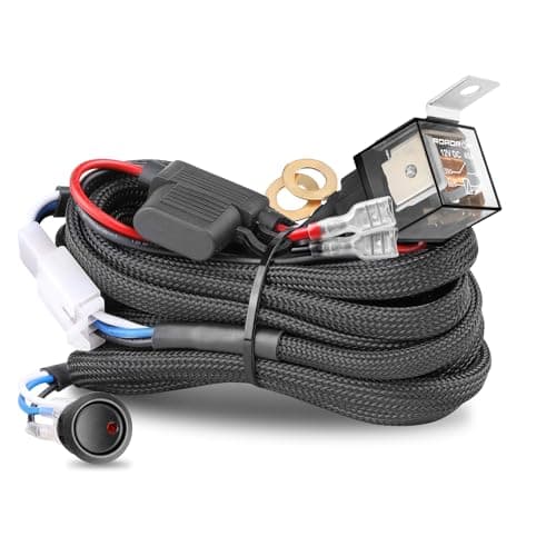 NR NIRIDER Chicote De Fiação De 1 Fio, Nirider 12V 40A Com Interruptor Basculante, Relé E Fusível, Kit De Chicote De Fiação Em Nylon Barras De Luz Led, Faróis De Neblina, Faróis De Trabalho, Faróis
