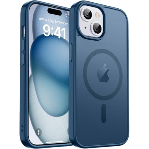 zapica Capa magnética para iPhone 15 Plus e iPhone 14 Plus, [compatível com MagSafe] [proteção contra quedas de grau militar de 3,5 metros] Capa de telefone fina, translúcida, fosca, à prova de