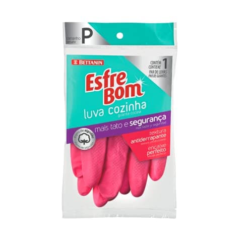 EsfreBom - Luva de Cozinha com Encaixe Perfeito, Tamanho P, Cor Rosa, Bettanin