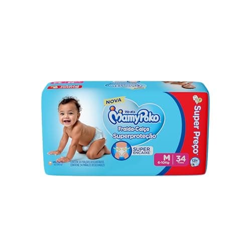 MamyPoko Fralda-Calça Superproteção M 34 Unidades