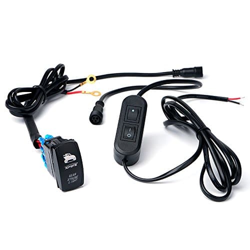 Xprite Cablagem com 2 interruptores para bares LED traseira Strobe perseguição Luz