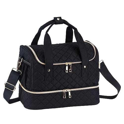 GR69N O organizador de esmaltes serve para lâmpada de unha e garrafas de esmalte (1 litro - 1 litro), organizador de armazenamento de unhas elegante com bolsos laterais para removedor de esmalte