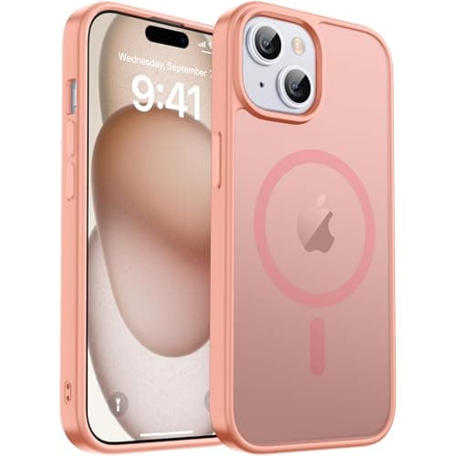 zapica Capa magnética para iPhone 15 Plus e iPhone 14 Plus, [compatível com MagSafe] [proteção contra quedas de grau militar de 3,5 metros] Capa de telefone fina, translúcida, fosca, à prova de choque