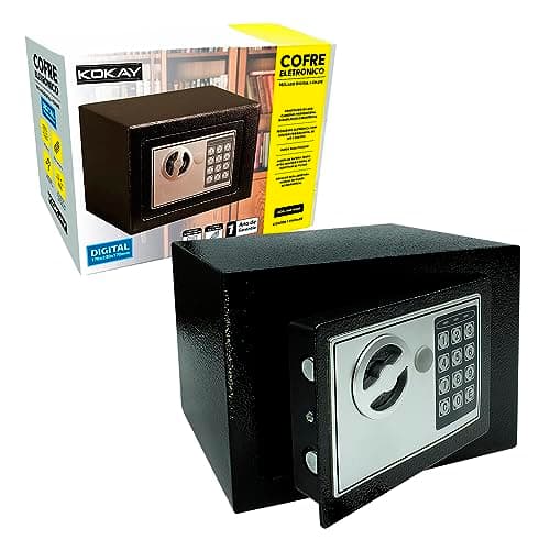Kokay Cofre Eletrônico em Aço Com Teclado Digital e Chave 056-0045 KOKAY