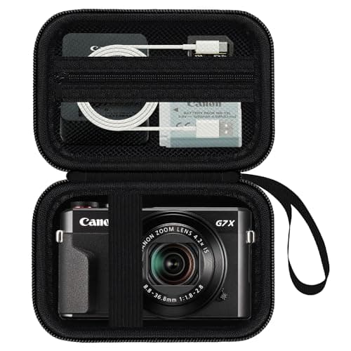 HESPLUS Estojo Para Câmera Canon Powershot G7X Mark Iii/ G7 X Mark Ii/ Sx740 Hs, Capa Protetora Rígida Para Câmera De Vlog 4K, Bolsa De Viagem Com Bolso De Tela Para Cabos E Baterias, Preto