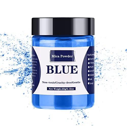 Corante de resina epóxi – Pó de mica 60 g para resina epóxi – Pigmento em pó para resina epóxi/sombra/fabricação de sabonete/unhas/bombas de banho etc. (azul)