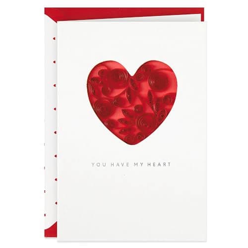 Hallmark Cartão exclusivo do Dia dos Namorados (You Have My Heart) para aniversário, aniversário romântico, amor diário, dia mais doce