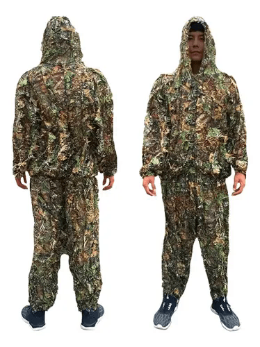 Roupa Camuflada Militar Capuz 3d Ghillie Suit Caça Airsoft