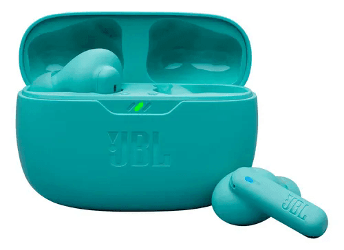 Fones de ouvido Jbl Wave Beam 2, Ip54 e até 40h de duração da bateria, cor azul