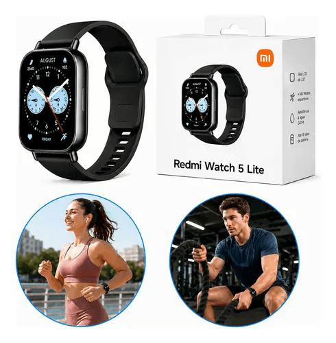 Relógio Smartwatch Redmi Watch 5 Active Lite Xiaomi Preto Prateado