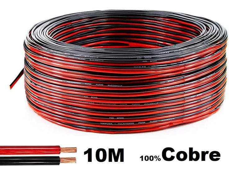 10 Metros Fio Som Automotivo Alto Falante 100% Cobre Bicolor