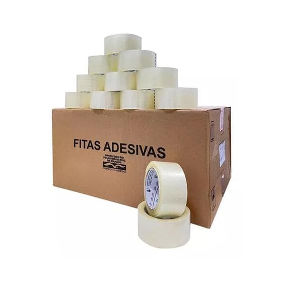 100 Fita Adesiva 48x100 Metros Transparente Cx 100 Unidades