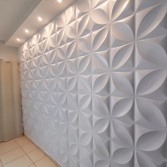 100 Placas 3D PVC Revestimento De Parede Decorativa Pétalas 25Cm