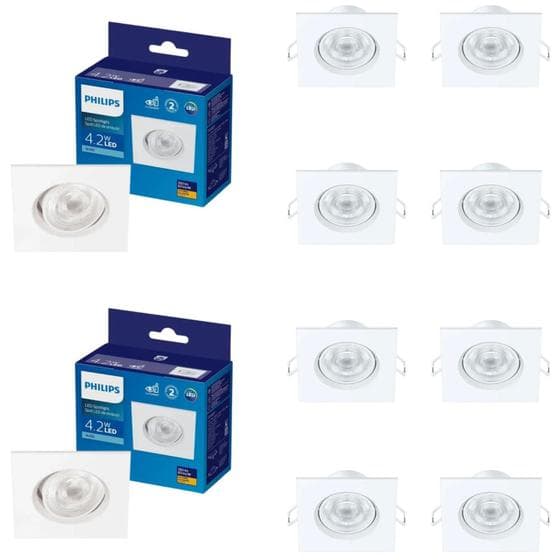 20 Luminária Spot Led 4,2w Philips Gu10 6500k Fria Bivolt