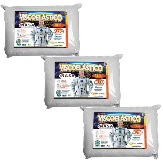 3 Travesseiros Extra Alto - Viscoelástico
