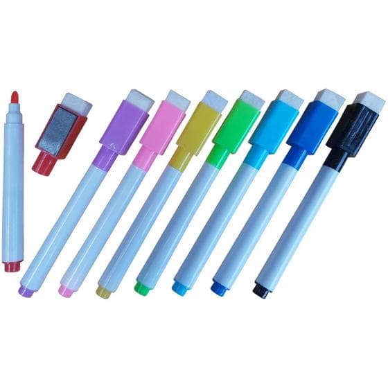 32 Canetas Coloridas para Quadro Branco com Apagador e Imã