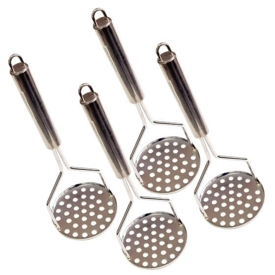 4 Amassador Espremedor Batata Purê Inox Grande Profissional