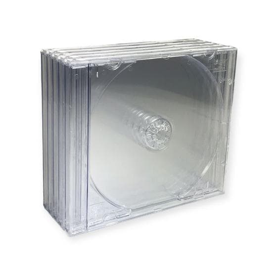 50 Unidades Estojo/Box CD Acrílico 10mm Transparente/Cristal Modelo Padrão