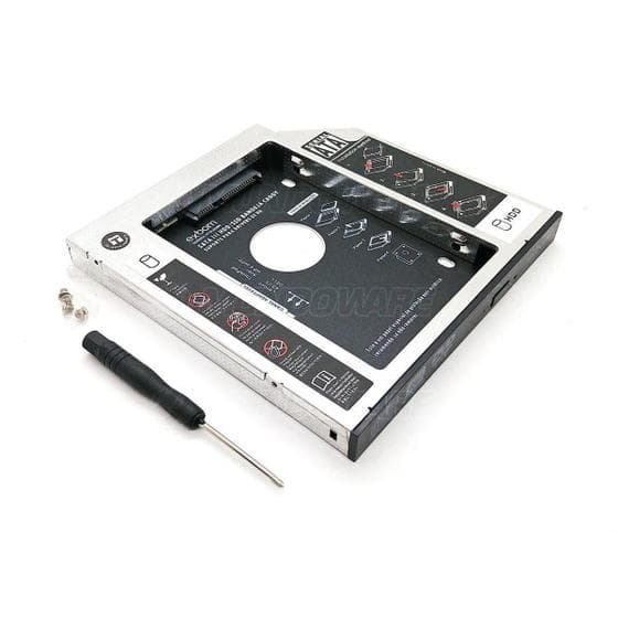 Adaptador Caddy de 12.7mm Bandeja Interna Substitui Drive de DVD por Segundo HD ou SSD 2.5" SATA