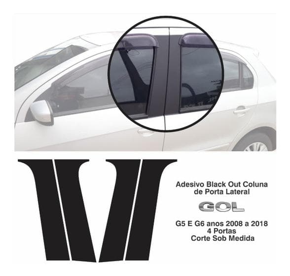 Adesivo Blackout Esportivo Gol G6 2013 14 15 16 17 4 portas