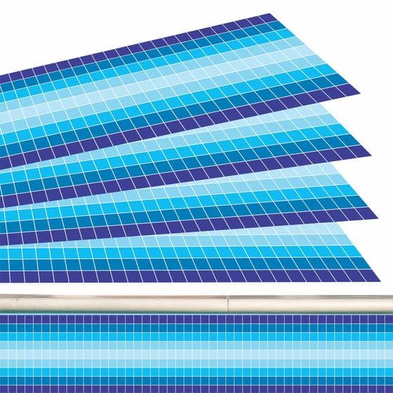 Adesivo Piscina Azulejo Mosaico Quadriculado Azul 100x20cm
