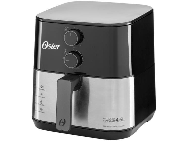 Air Fryer Fritadeira sem Óleo Elétrica Oster OFRT520 Inox Compact 1500 Watts 4,6 Litros 220v