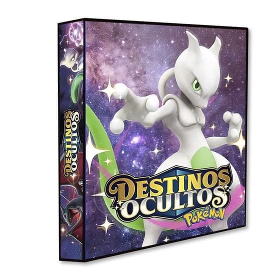 Álbum Pasta Fichário Pokemon Sol e Lua Destinos Ocultos Mewtwo Capa Dura Reforçado Colecionar Cards