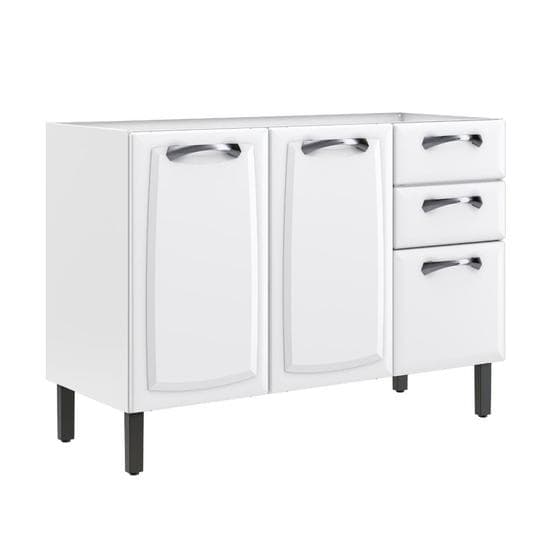 Balcão de Cozinha 3 Portas 2 Gavetas Itatiaia New Premium de Aço 120cm Branco