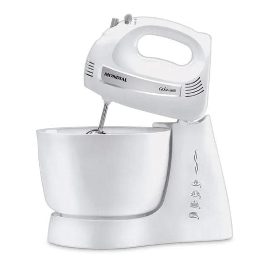 Batedeira Mondial Cake Premium 4 Velocidades + Turbo 500W Branco 220V - B-50-W