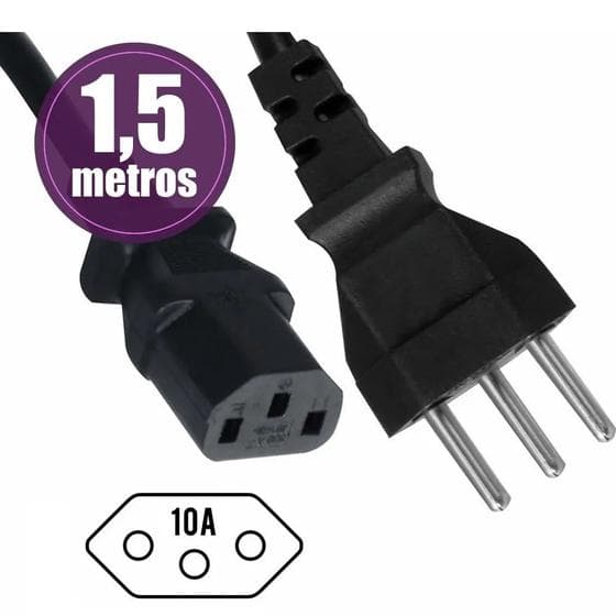 Cabo de Força Para Computador 1,5 Metros 10A Padrão Novo