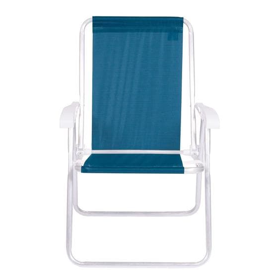 Cadeira De Praia Alta Alumínio Conforto Sannet -azul Marinho