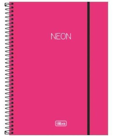 Caderno 160 neon rosa tilibra 302481
