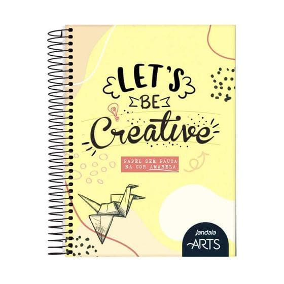 Caderno Colorido Sem Pauta Let's be Creative Jandaia Arts