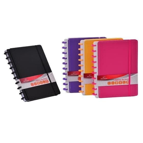 Caderno de Disco Inteligente Planner Completo com Divisórias Cores Sortidas