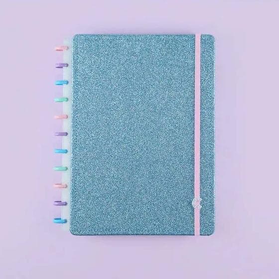 Caderno Inteligente Let's Glitter Ocean Blue Grande Cigd4136